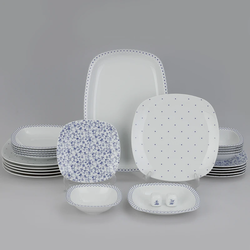 سرویس غذاخوری 27 پارچه 6 نفر چینی زرین ایران مدل کواترو ورنیکا درجه عالی