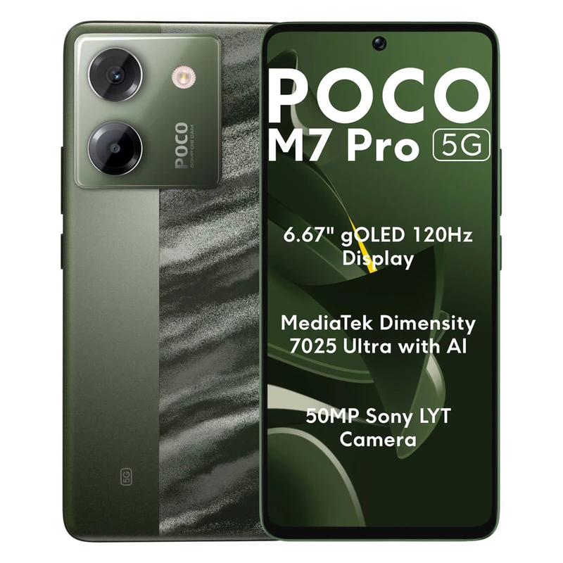 گوشی شیائومی Poco M7 Pro 5G رجیسترشده دو سیم‌کارت 512 گیگابایت با رم 12 گیگابایت